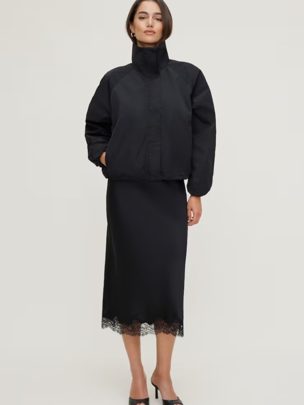 NWOT Dynamite clothing High Neck Wind Anorak Black XXS
